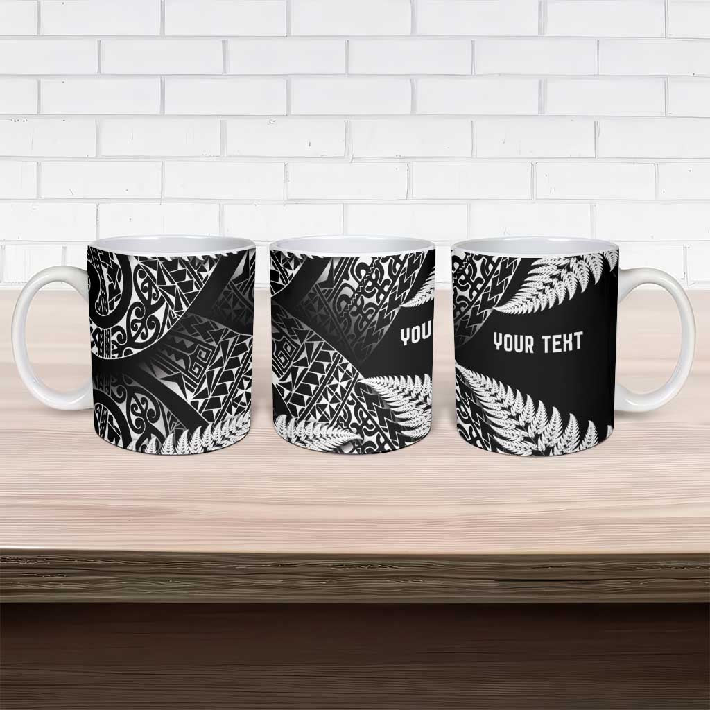 New Zealand Rugby Pacific Personalised Ceramic Mug All Black Maori Pasifika Fern Pattern - Polynesian Pride