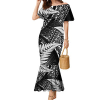 New Zealand Rugby Pacific Personalised Family Matching Mermaid Dress and Hawaiian Shirt All Black Maori Pasifika Fern Pattern