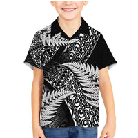 New Zealand Rugby Pacific Personalised Family Matching Mermaid Dress and Hawaiian Shirt All Black Maori Pasifika Fern Pattern