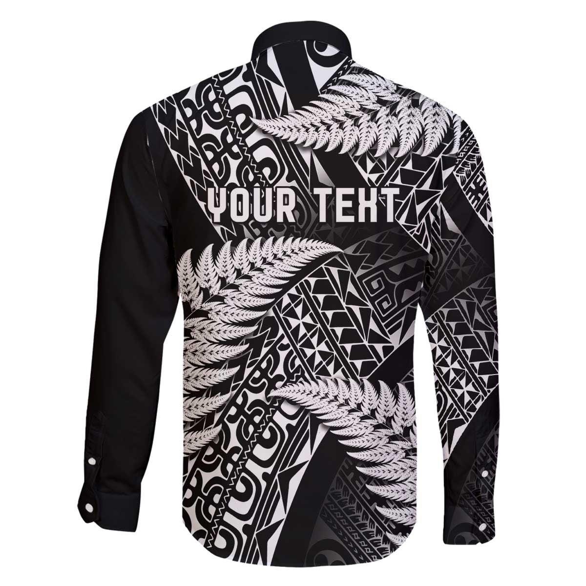 New Zealand Rugby Pacific Personalised Family Matching Off The Shoulder Long Sleeve Dress and Hawaiian Shirt All Black Maori Pasifika Fern Pattern