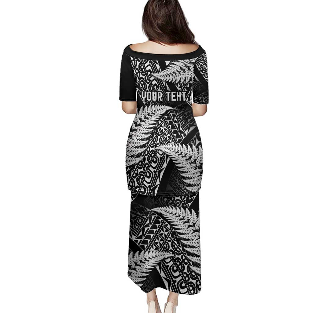 New Zealand Rugby Pacific Personalised Family Matching Puletasi and Hawaiian Shirt All Black Maori Pasifika Fern Pattern