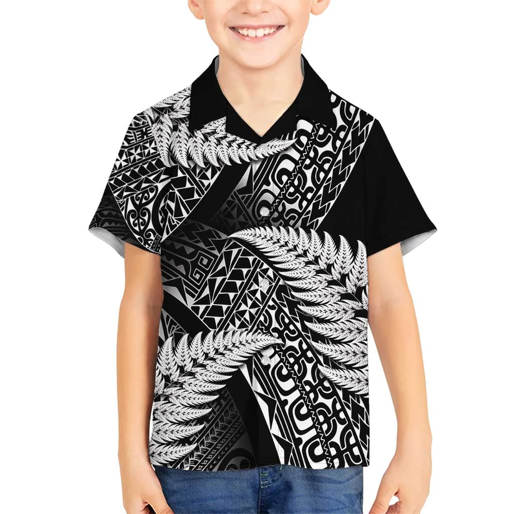 New Zealand Rugby Pacific Personalised Family Matching Puletasi and Hawaiian Shirt All Black Maori Pasifika Fern Pattern