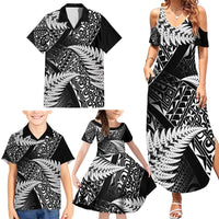 New Zealand Rugby Pacific Personalised Family Matching Summer Maxi Dress and Hawaiian Shirt All Black Maori Pasifika Fern Pattern