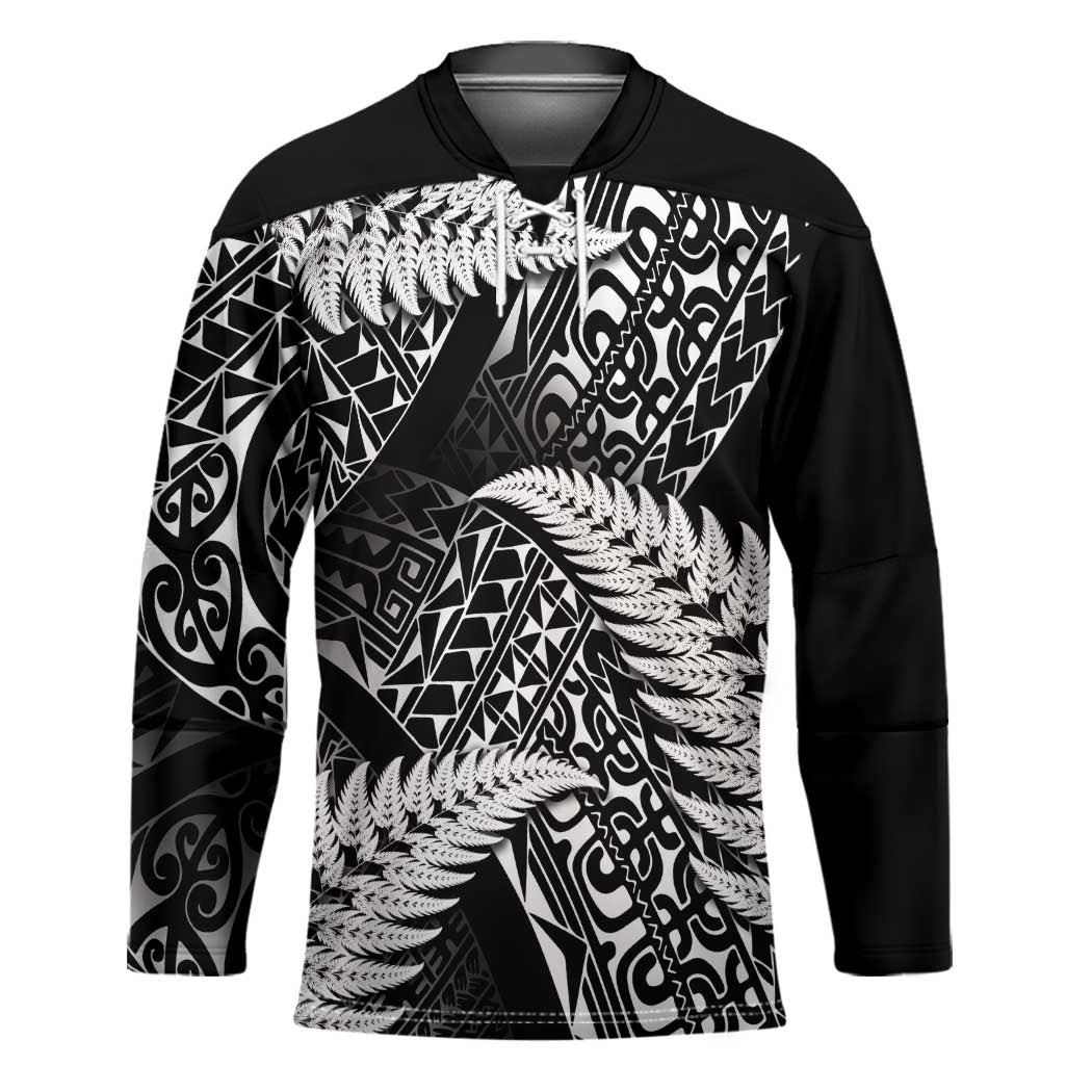 New Zealand Rugby Pacific Personalised Hockey Jersey All Black Maori Pasifika Fern Pattern - Polynesian Pride