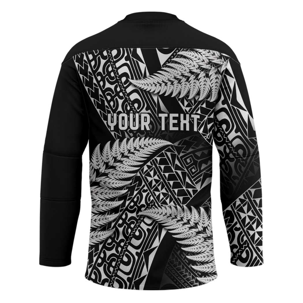 New Zealand Rugby Pacific Personalised Hockey Jersey All Black Maori Pasifika Fern Pattern - Polynesian Pride
