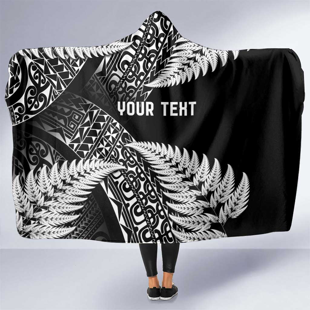 New Zealand Rugby Pacific Personalised Hooded Blanket All Black Maori Pasifika Fern Pattern