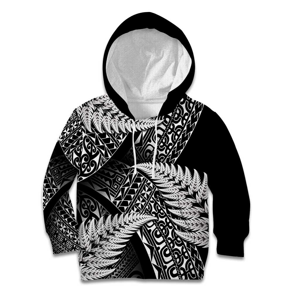 New Zealand Rugby Pacific Personalised Kid Hoodie All Black Maori Pasifika Fern Pattern