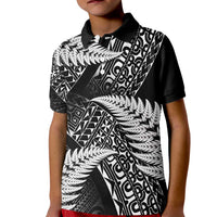 New Zealand Rugby Pacific Personalised Kid Polo Shirt All Black Maori Pasifika Fern Pattern