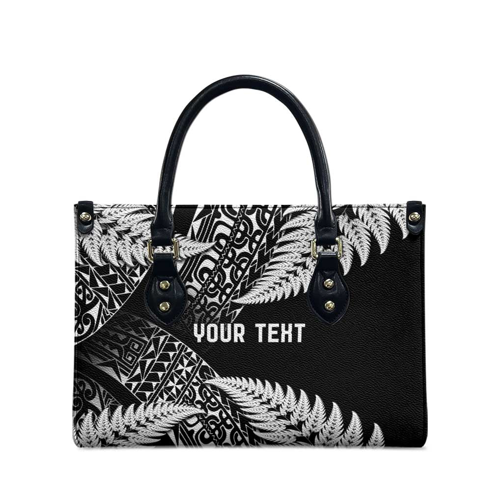 New Zealand Rugby Pacific Personalised Leather Bag All Black Maori Pasifika Fern Pattern - Polynesian Pride