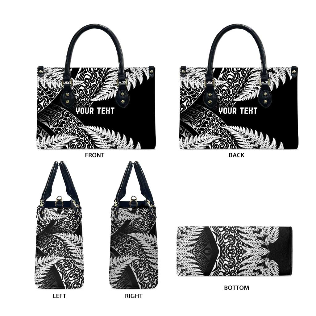 New Zealand Rugby Pacific Personalised Leather Bag All Black Maori Pasifika Fern Pattern - Polynesian Pride
