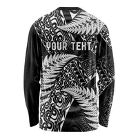 New Zealand Rugby Pacific Personalised Long Sleeve Shirt All Black Maori Pasifika Fern Pattern
