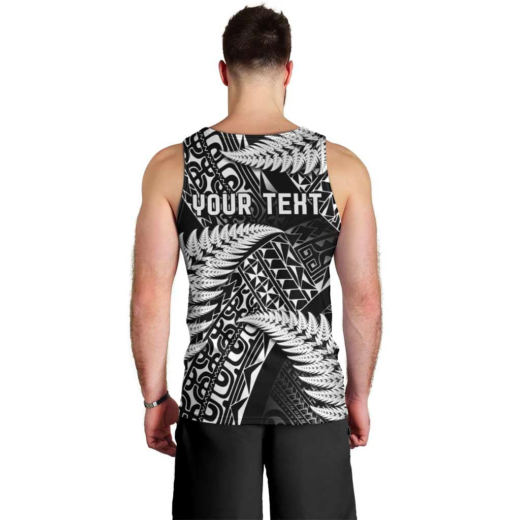 New Zealand Rugby Pacific Personalised Men Tank Top All Black Maori Pasifika Fern Pattern