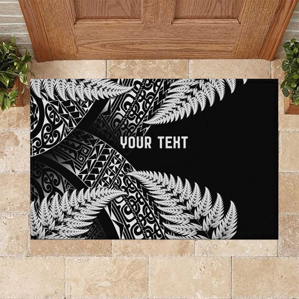 New Zealand Rugby Pacific Personalised Rubber Doormat All Black Maori Pasifika Fern Pattern