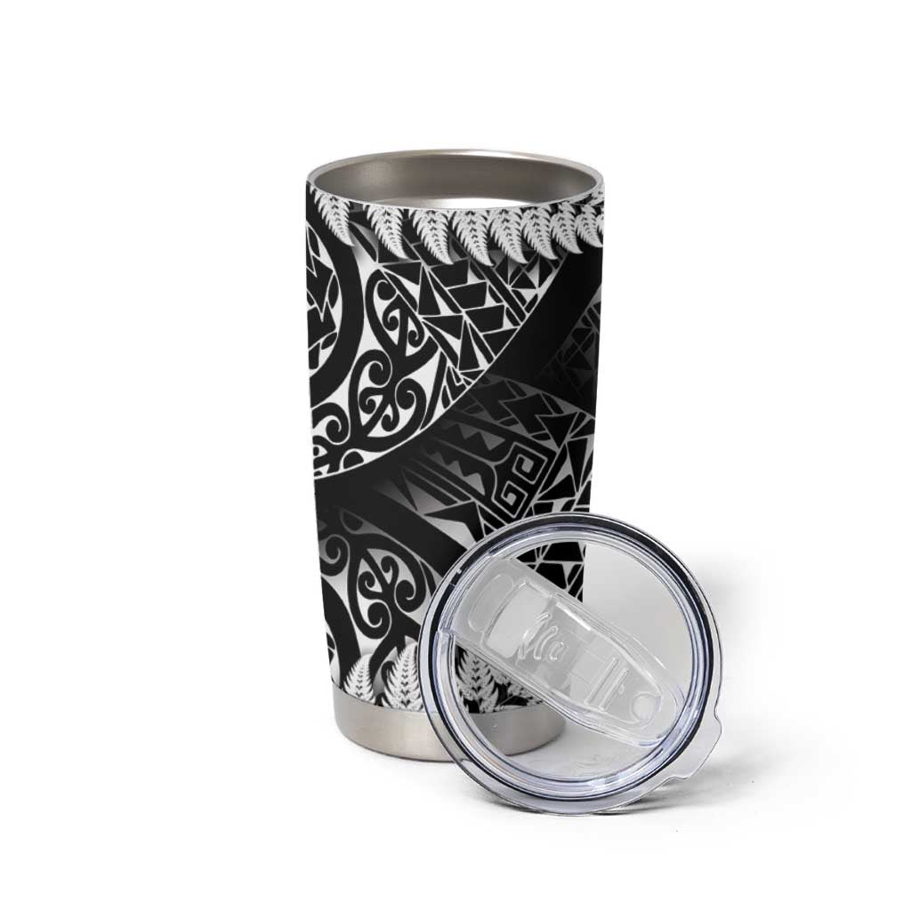 New Zealand Rugby Pacific Personalised Tumbler Cup All Black Maori Pasifika Fern Pattern