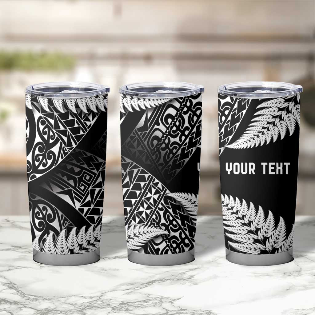 New Zealand Rugby Pacific Personalised Tumbler Cup All Black Maori Pasifika Fern Pattern