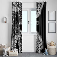 New Zealand Rugby Pacific Personalised Window Curtain All Black Maori Pasifika Fern Pattern