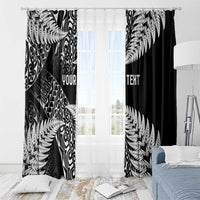 New Zealand Rugby Pacific Personalised Window Curtain All Black Maori Pasifika Fern Pattern