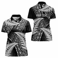 New Zealand Rugby Pacific Personalised Women Polo Shirt All Black Maori Pasifika Fern Pattern