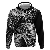 New Zealand Rugby Pacific Personalised Zip Hoodie All Black Maori Pasifika Fern Pattern