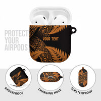 New Zealand Rugby Pacific Personalised AirPods Case All Gold Maori Pasifika Fern Pattern - Polynesian Pride