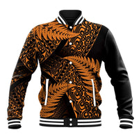 New Zealand Rugby Pacific Personalised Baseball Jacket All Gold Maori Pasifika Fern Pattern