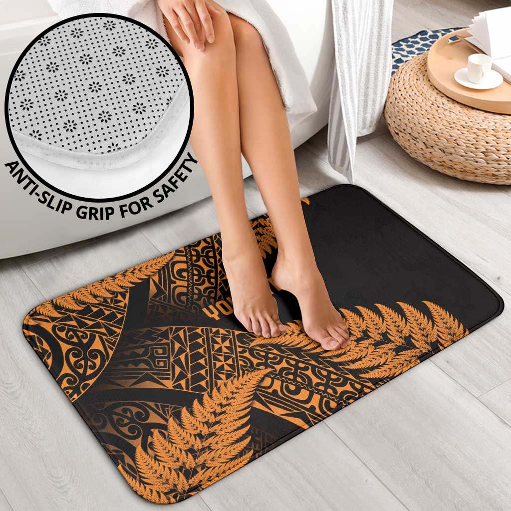 New Zealand Rugby Pacific Personalised Bathroom Set All Gold Maori Pasifika Fern Pattern - Polynesian Pride