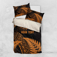 New Zealand Rugby Pacific Personalised Bedding Set All Gold Maori Pasifika Fern Pattern