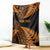 New Zealand Rugby Pacific Personalised Blanket All Gold Maori Pasifika Fern Pattern