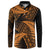 New Zealand Rugby Pacific Personalised Button Sweatshirt All Gold Maori Pasifika Fern Pattern
