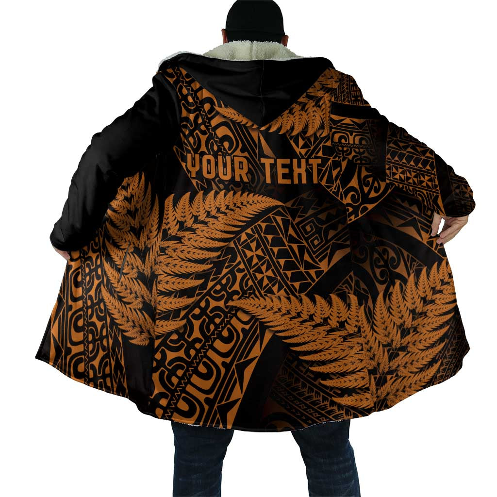 New Zealand Rugby Pacific Personalised Cloak All Gold Maori Pasifika Fern Pattern - Polynesian Pride