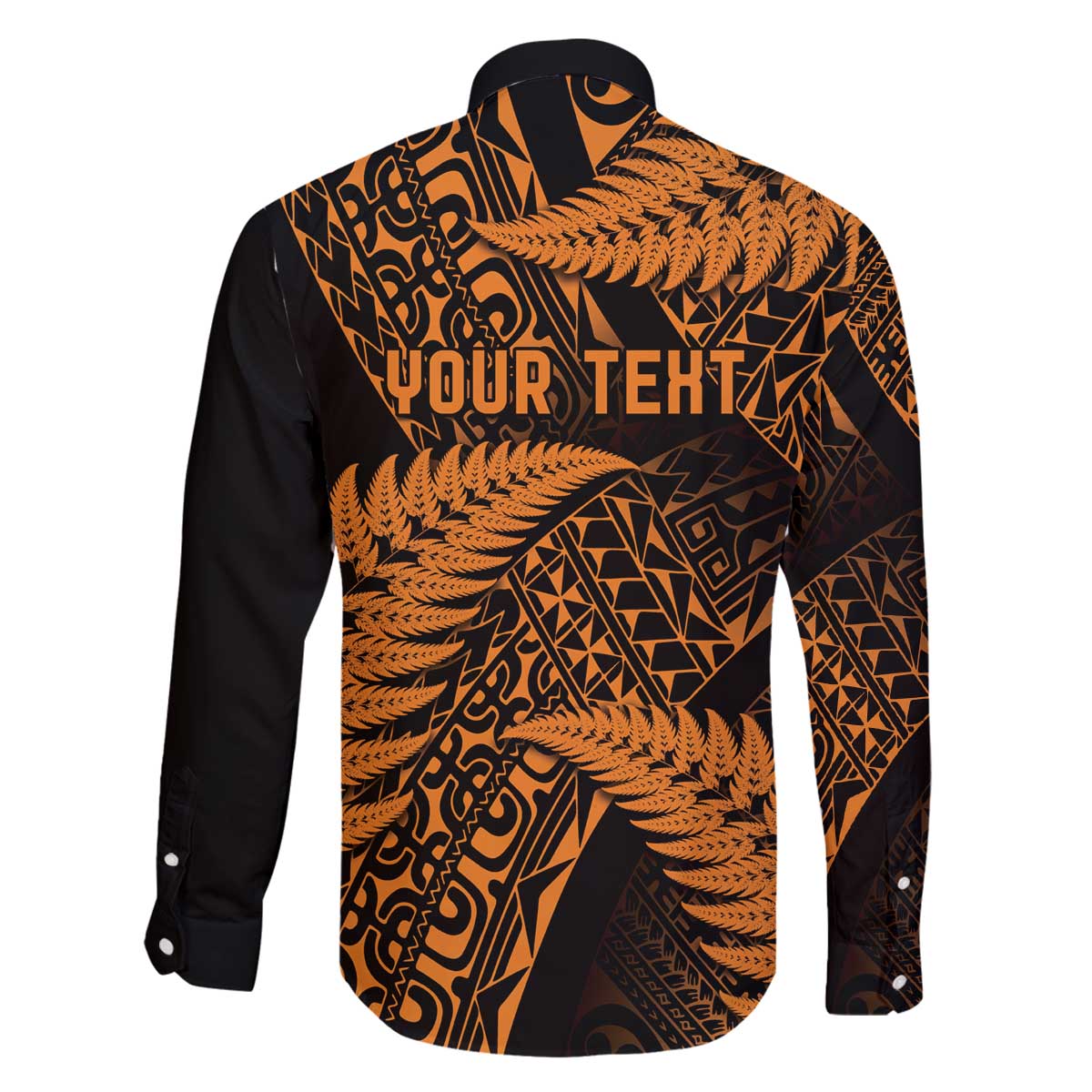 New Zealand Rugby Pacific Personalised Family Matching Off The Shoulder Long Sleeve Dress and Hawaiian Shirt All Gold Maori Pasifika Fern Pattern