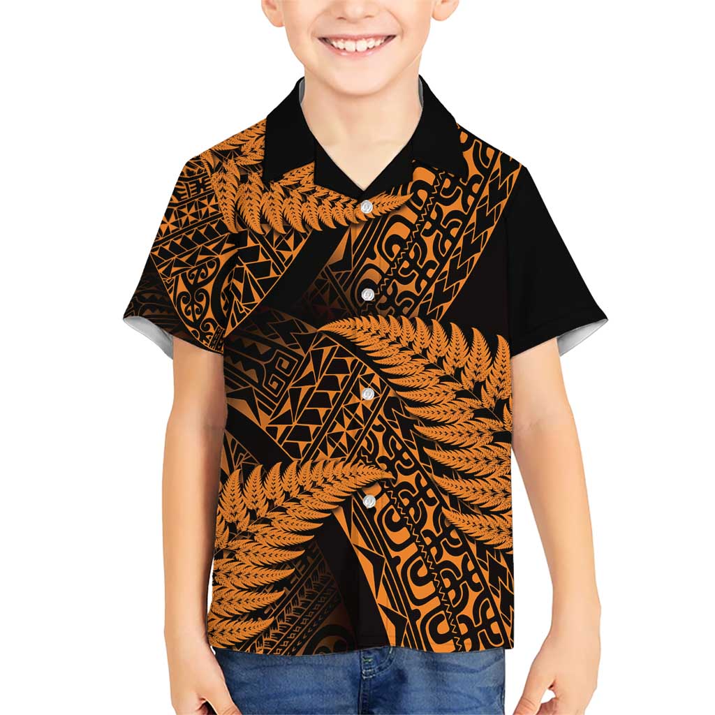 New Zealand Rugby Pacific Personalised Hawaiian Shirt All Gold Maori Pasifika Fern Pattern