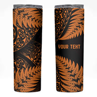 New Zealand Rugby Pacific Personalised Skinny Tumbler All Gold Maori Pasifika Fern Pattern