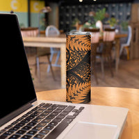 New Zealand Rugby Pacific Personalised Skinny Tumbler All Gold Maori Pasifika Fern Pattern