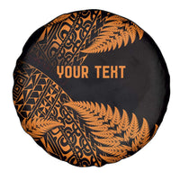 New Zealand Rugby Pacific Personalised Spare Tire Cover All Gold Maori Pasifika Fern Pattern