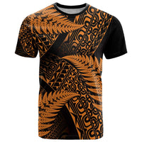 New Zealand Rugby Pacific Personalised T Shirt All Gold Maori Pasifika Fern Pattern