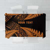 New Zealand Rugby Pacific Personalised Tablecloth All Gold Maori Pasifika Fern Pattern