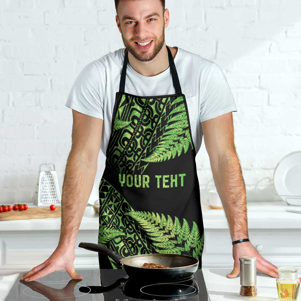 New Zealand Rugby Pacific Personalised Apron All Lime Maori Pasifika Fern Pattern - Polynesian Pride