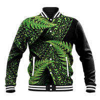 New Zealand Rugby Pacific Personalised Baseball Jacket All Lime Maori Pasifika Fern Pattern