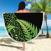 New Zealand Rugby Pacific Personalised Beach Blanket All Lime Maori Pasifika Fern Pattern