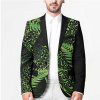 New Zealand Rugby Pacific Personalised Blazer All Lime Maori Pasifika Fern Pattern - Polynesian Pride