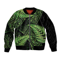 New Zealand Rugby Pacific Personalised Bomber Jacket All Lime Maori Pasifika Fern Pattern