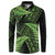 New Zealand Rugby Pacific Personalised Button Sweatshirt All Lime Maori Pasifika Fern Pattern