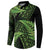 New Zealand Rugby Pacific Personalised Button Sweatshirt All Lime Maori Pasifika Fern Pattern