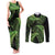 New Zealand Rugby Pacific Personalised Couples Matching Tank Maxi Dress and Long Sleeve Button Shirt All Lime Maori Pasifika Fern Pattern