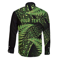 New Zealand Rugby Pacific Personalised Family Matching Long Sleeve Bodycon Dress and Hawaiian Shirt All Lime Maori Pasifika Fern Pattern