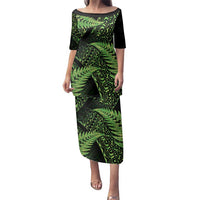 New Zealand Rugby Pacific Personalised Family Matching Puletasi and Hawaiian Shirt All Lime Maori Pasifika Fern Pattern