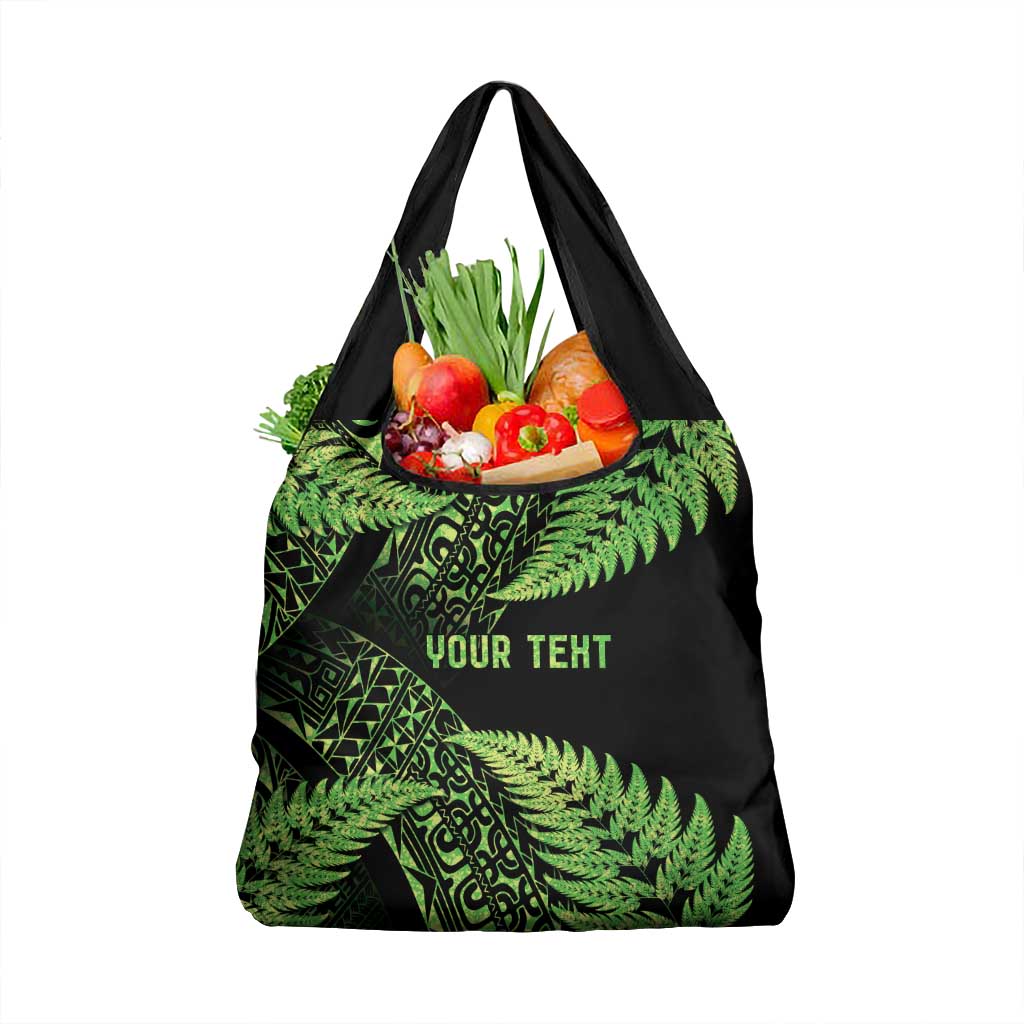 New Zealand Rugby Pacific Personalised Grocery Bag All Lime Maori Pasifika Fern Pattern