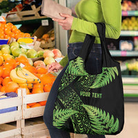 New Zealand Rugby Pacific Personalised Grocery Bag All Lime Maori Pasifika Fern Pattern