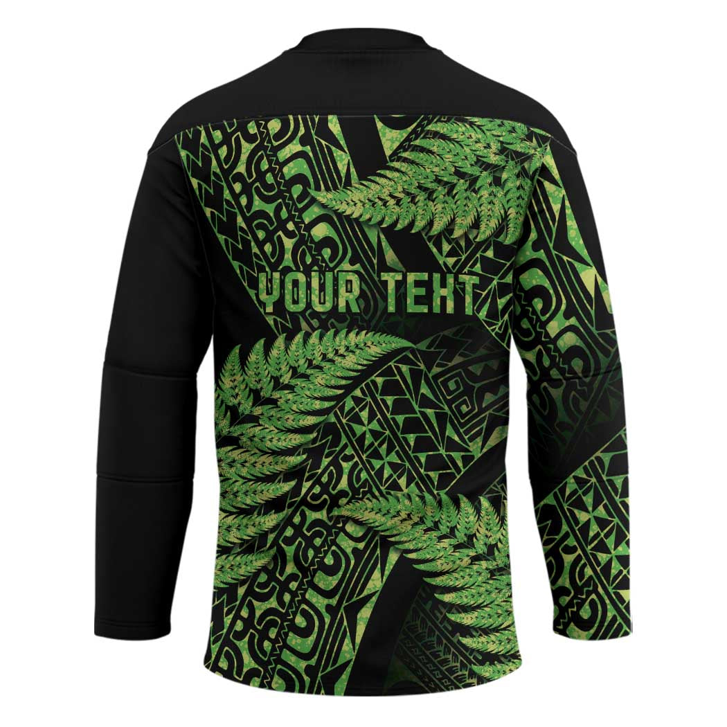 New Zealand Rugby Pacific Personalised Hockey Jersey All Lime Maori Pasifika Fern Pattern - Polynesian Pride